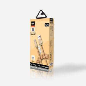 K570 Safe Micro USB Örgü Metal Başlı 2000mm Şarj/Senkronizasyon Kablosu - Görsel 1