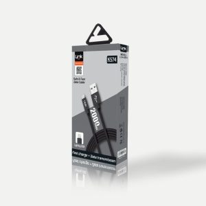 K574 Safe Lightning USB Örgü Metal Başlı 2000mm Şarj/Senkronizasyon Kablosu - Görsel 1